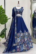 royal blue lehenga for reception