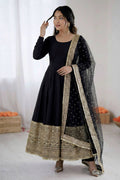 sangeet special black anarkali gown