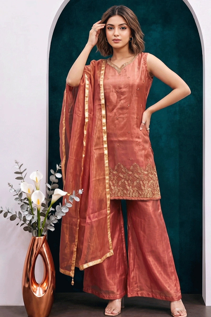 satin silk palazzo suit