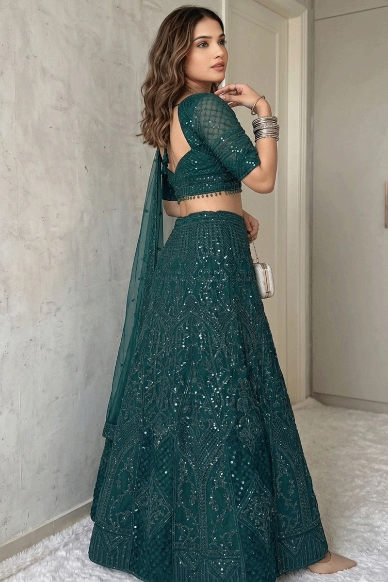 bridal reception sequin lehenga choli