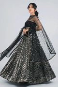 sequience work black lehenga