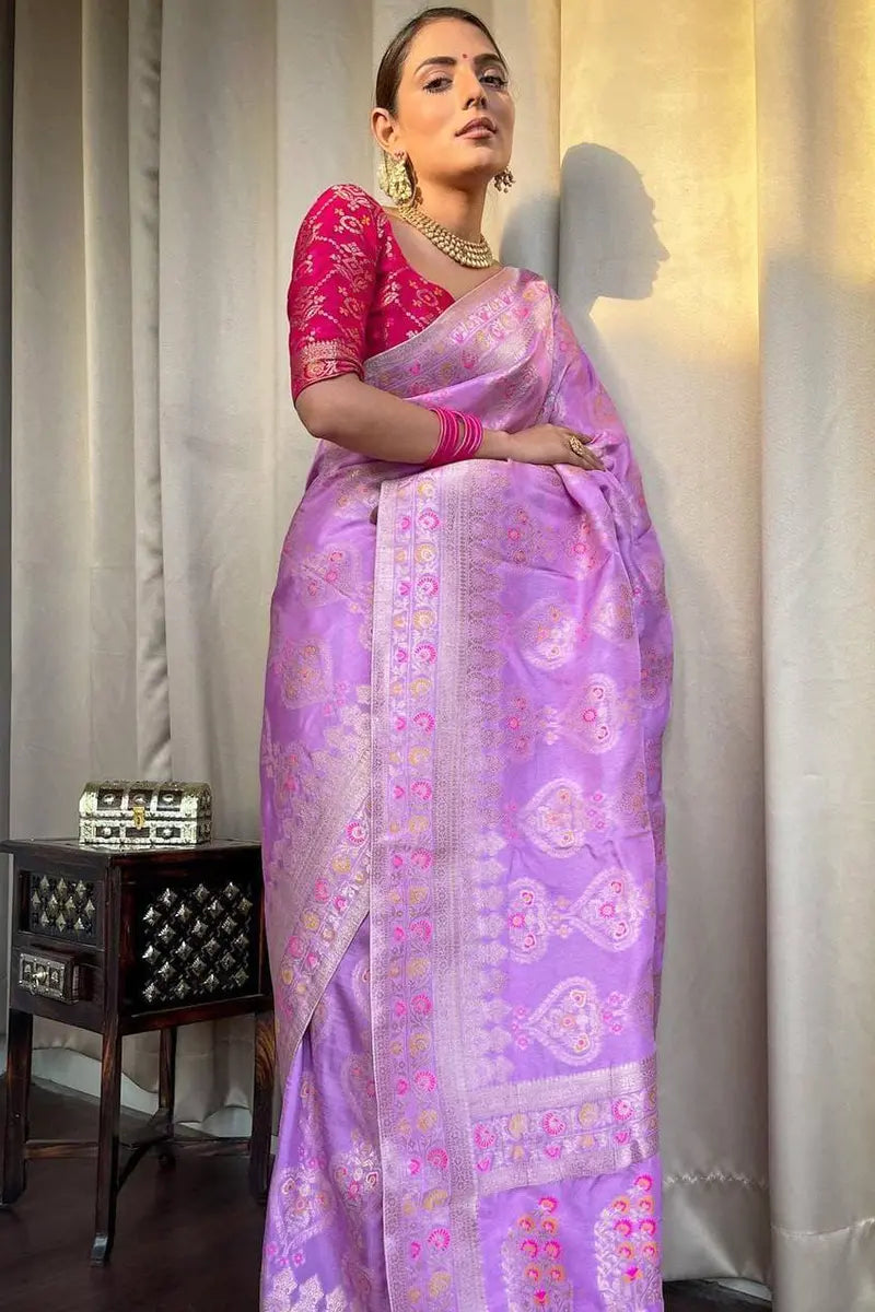 silk jacquard saree with blouse