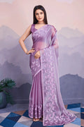 silk purple saree for wedding