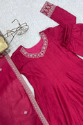 simple anarkali suit for pooja