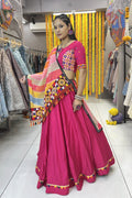 simple baby pink lehenga