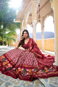 simple maroon lehenga choli