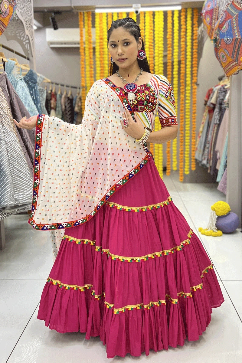 simple baby pink lehenga