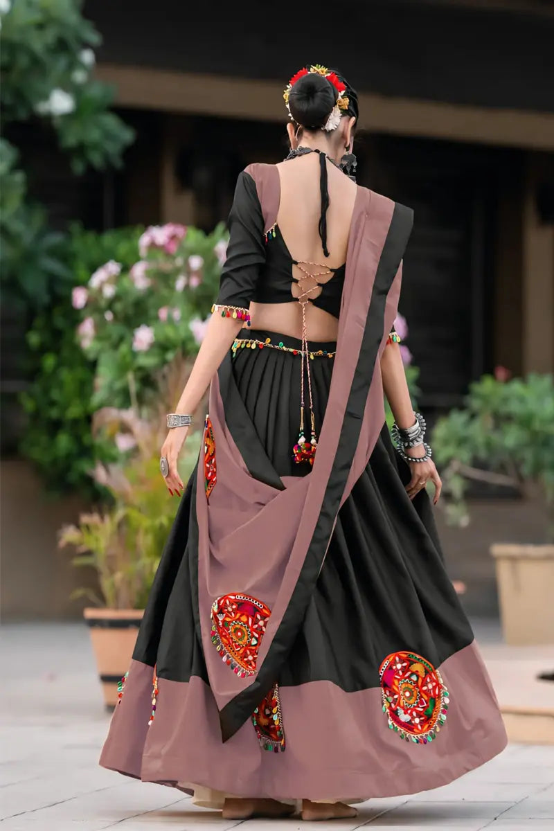 simple black lehenga for wedding