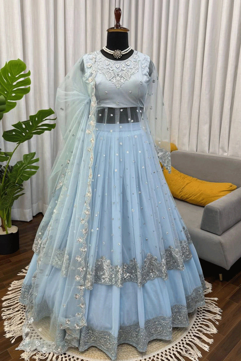 sku blue fully stitched gown 
