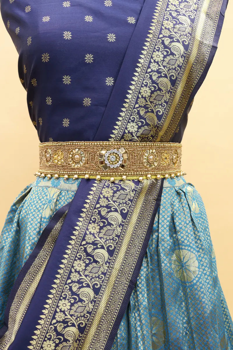 sky blue color naraypet half saree