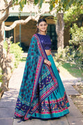 sky blue pavadai davani set
