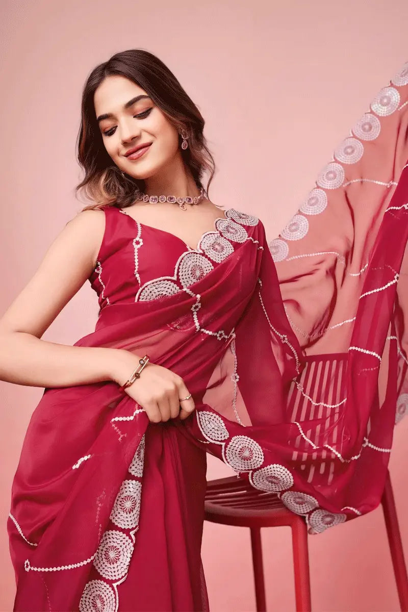 karwa chauth red saree