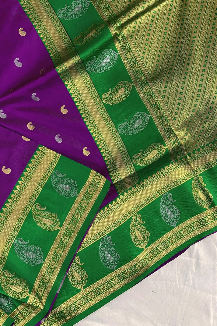 dark purple paithani saree for karwa chauth