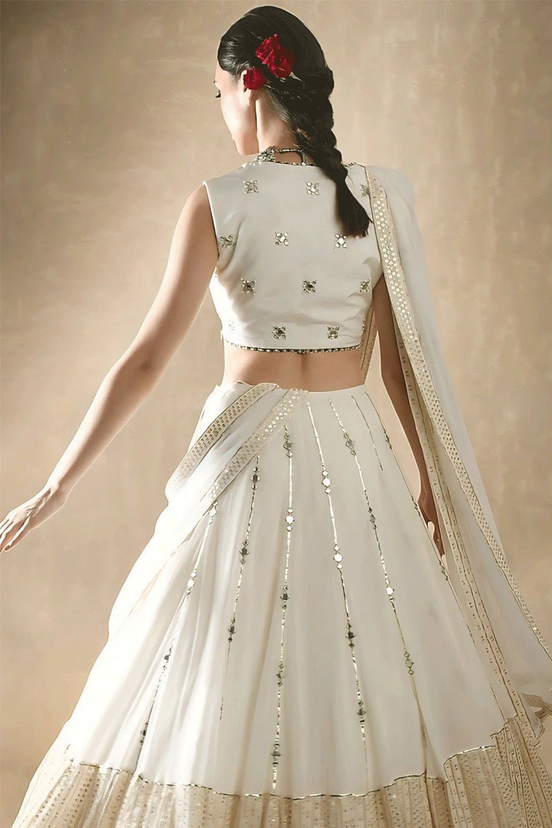 special reception off white lehenga for bridal