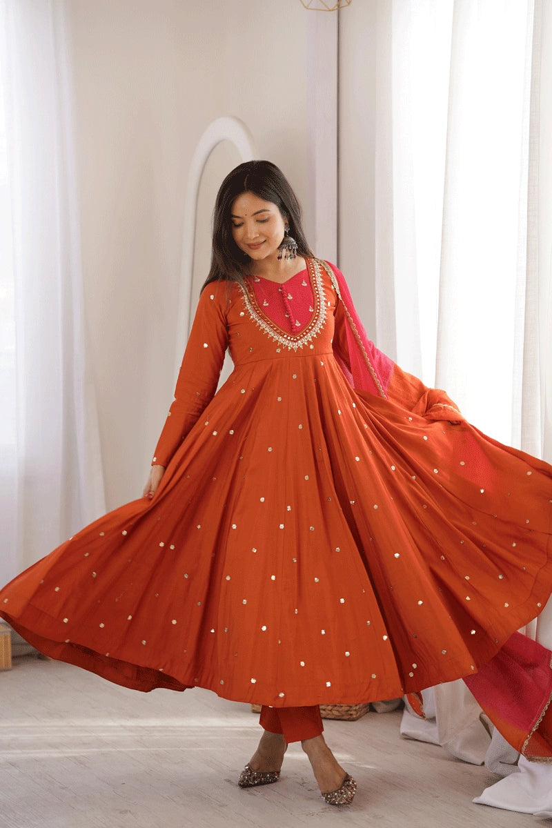 stylish anarkali gown for gen z girl