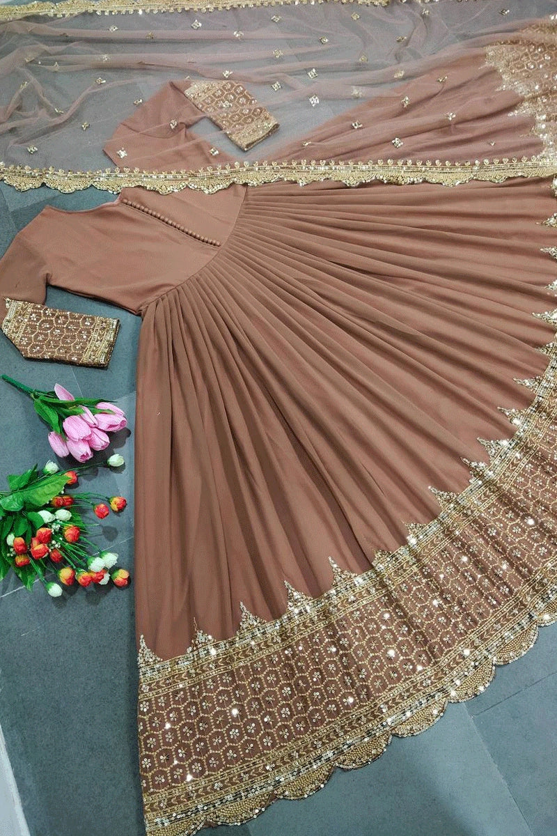 stylish anarkali gown for reception
