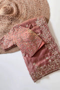 stylish baby pink silk saree