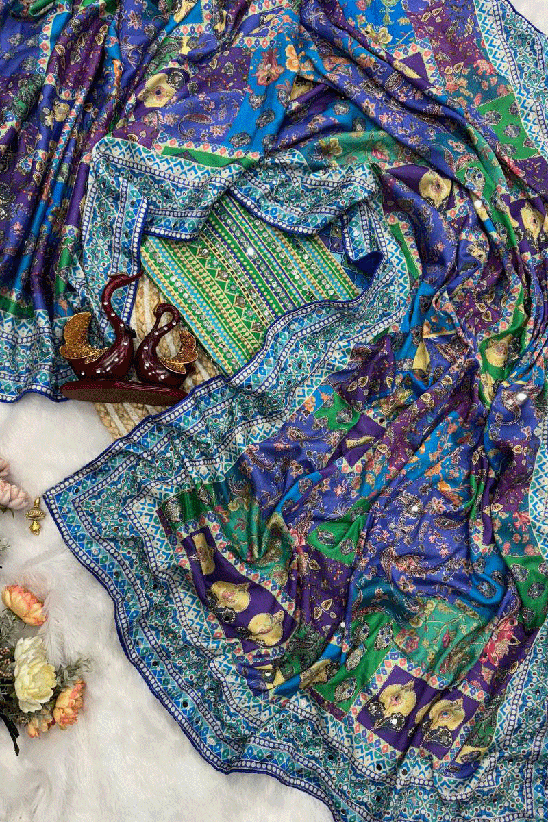 stylish chinon saree for women