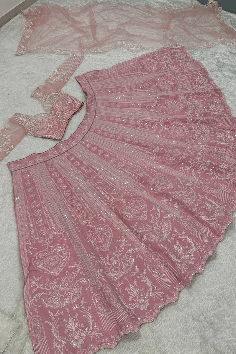 stylish pink lehenga for girls