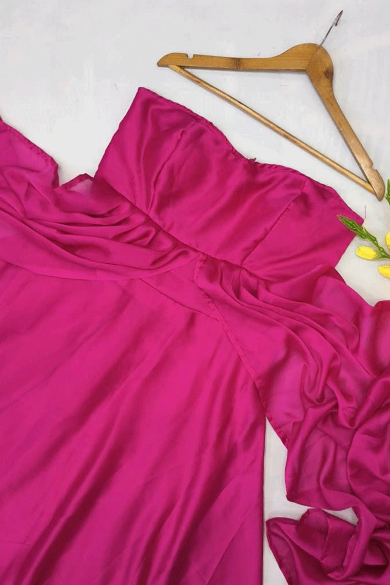stylish pink party gown