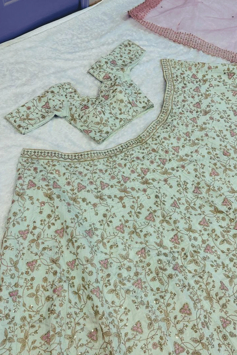 stylish sequin lehenga for engagement