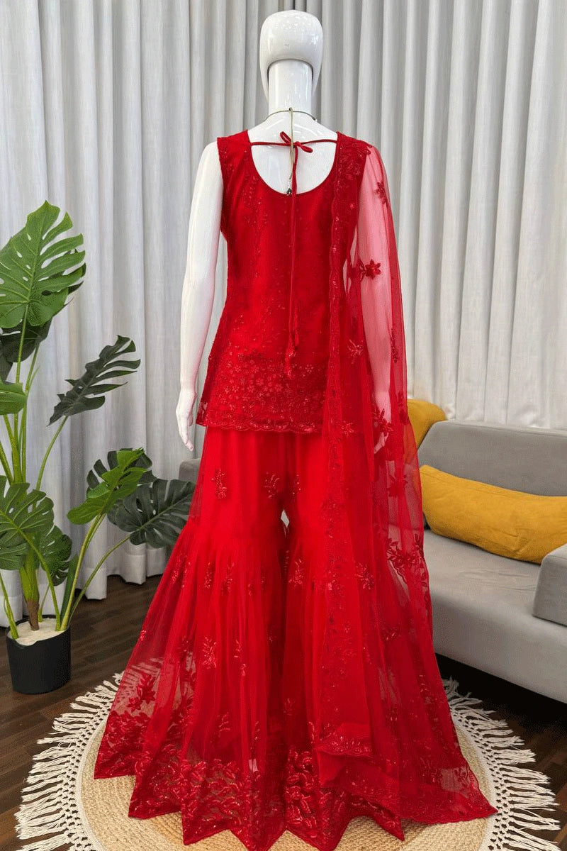 stylish sharara suit for karwa chauth