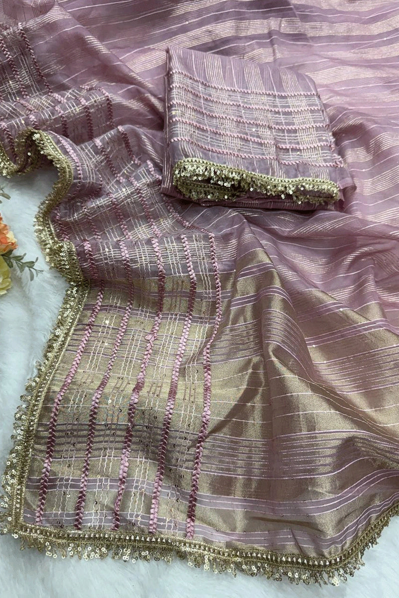 stylish tissue silk saree for women
