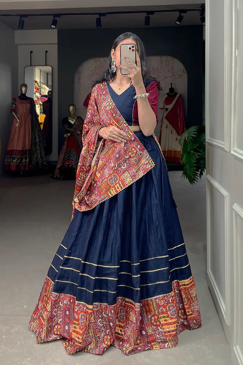navy blue chaniya choli for navratri