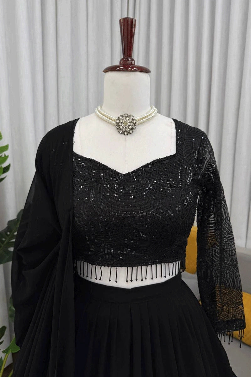 traditional black lehenga choli
