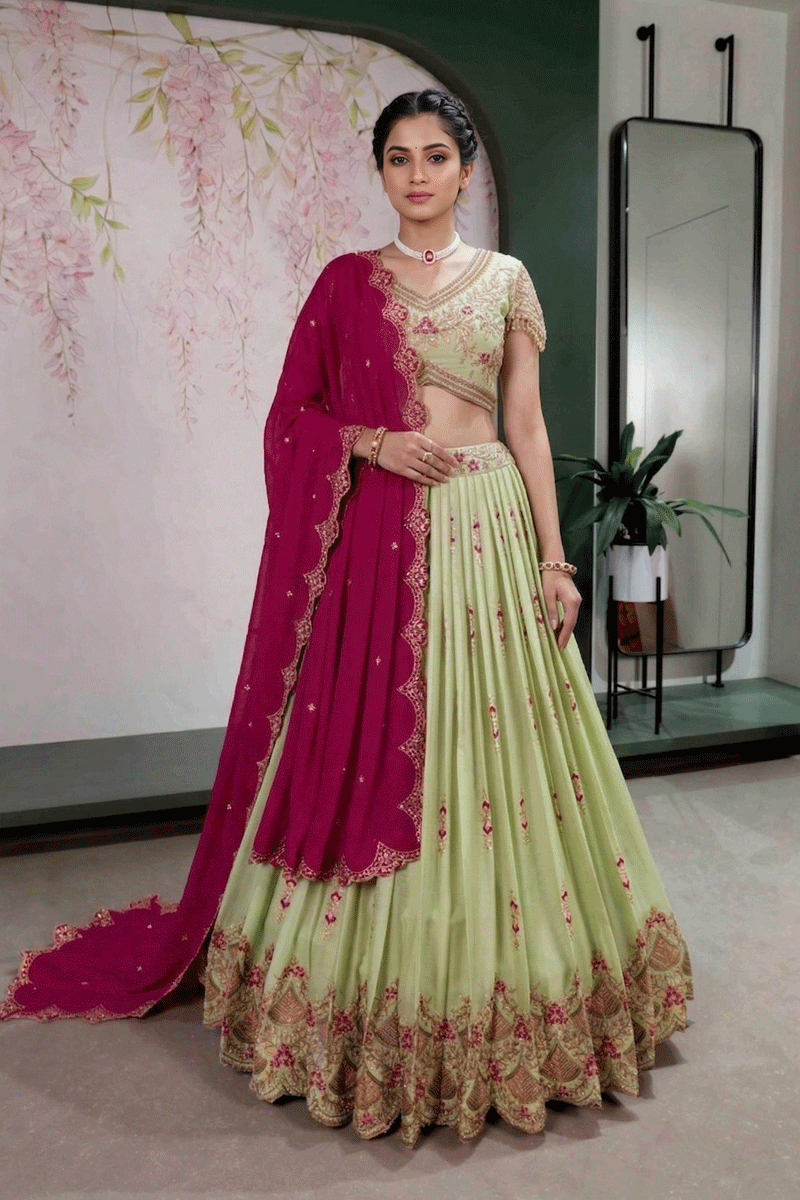 traditional embroidery lehenga choli