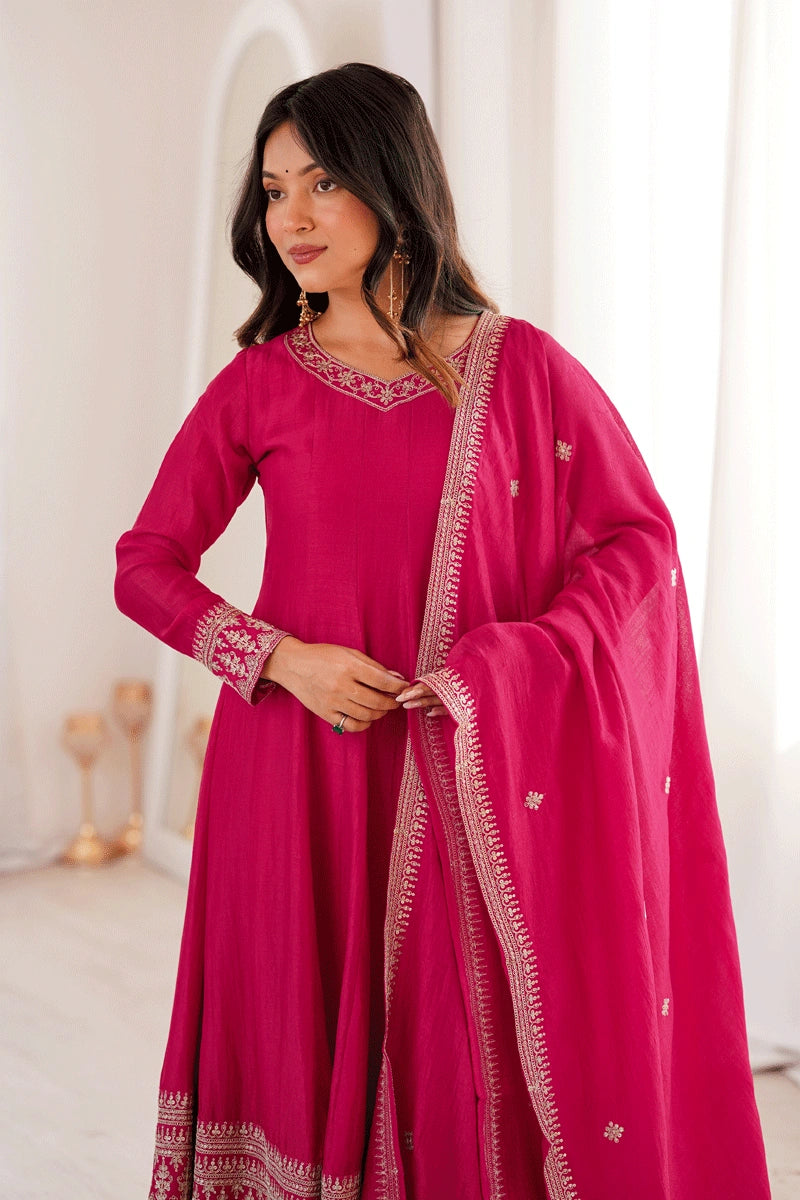 full sleeves anarkali suit for pooja