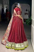 traditional gamthi print lehenga choli