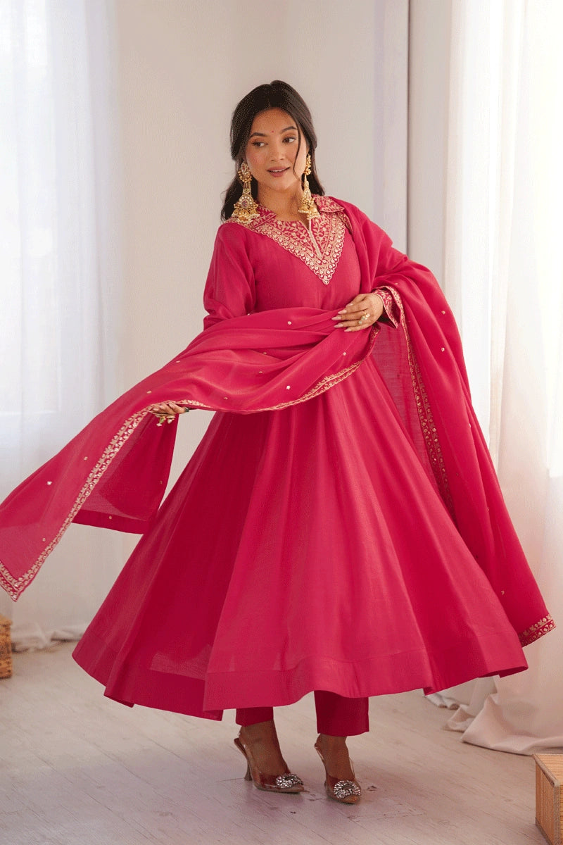 traditional zari work anarkali