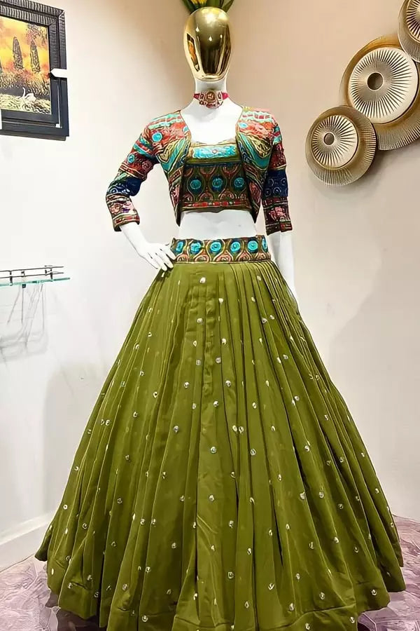 Latest Party Wear Crop Top Lehenga With Jacket 2022