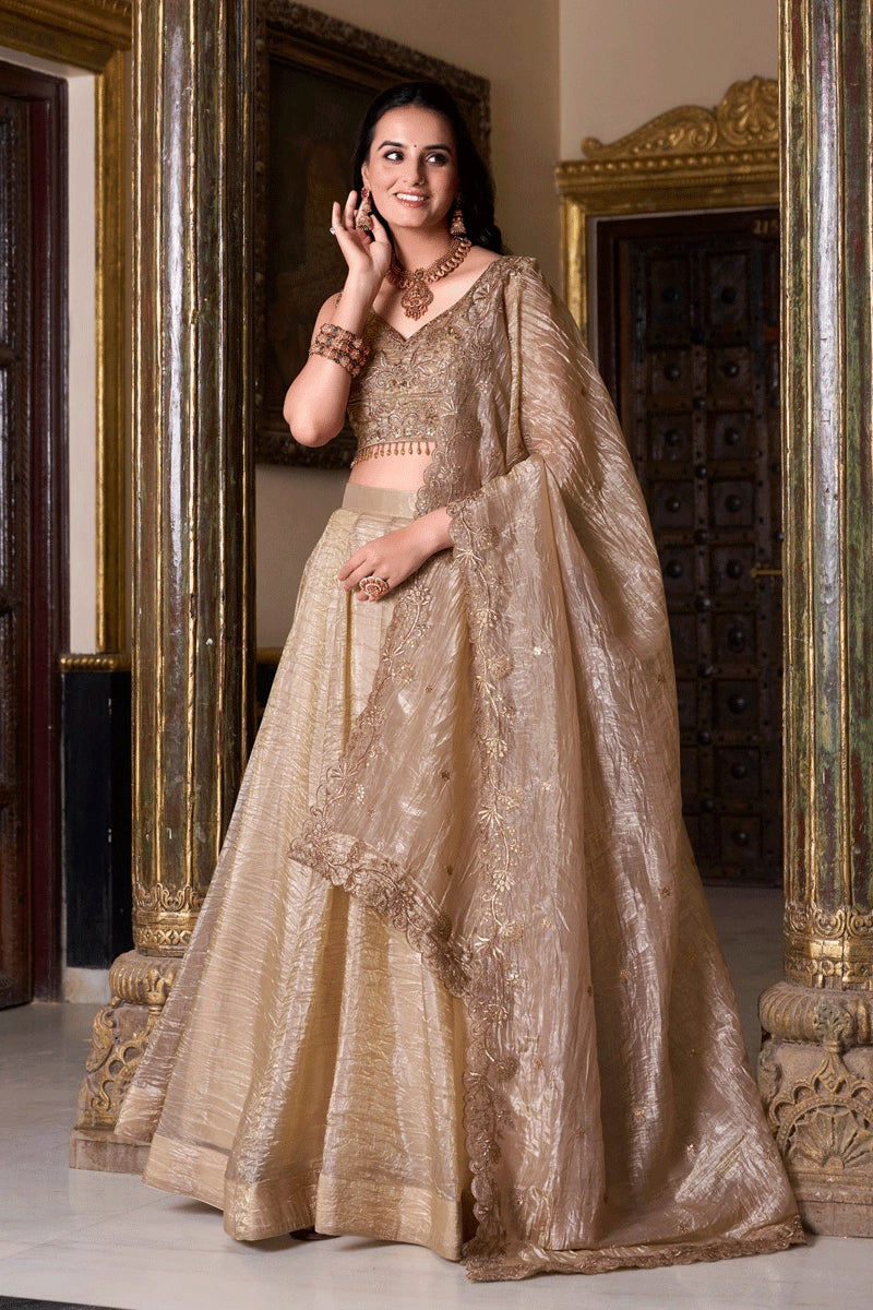 trendy embroidery lehenga design