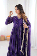 trendy purple anarkali design
