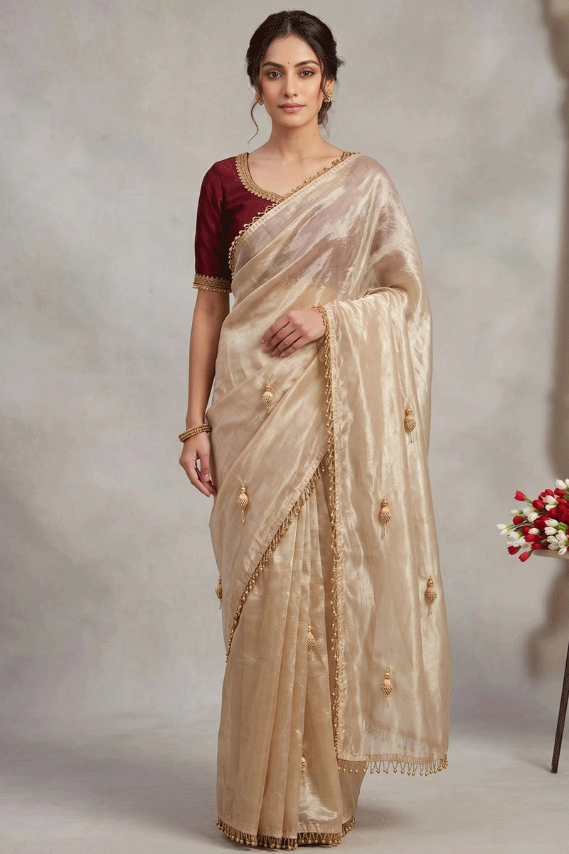 trendy silk saree for reception