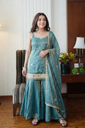 trendy sleeveless sharara outfit