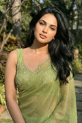 twill net saree for party