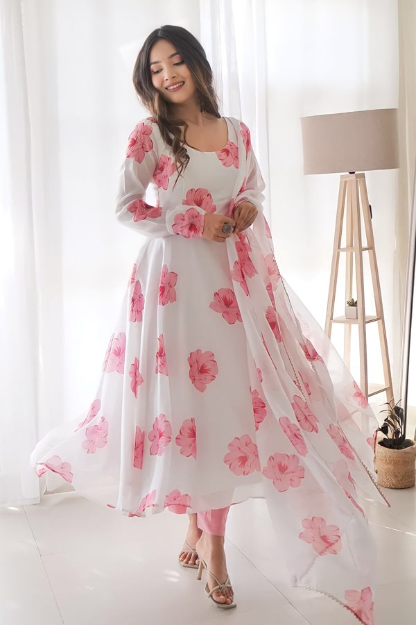 Buy Latest White Evening Gown For Girls - Anaya Designer Studio