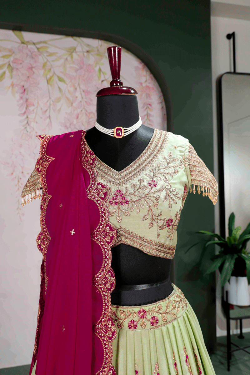 wedding function embroidery lehenga