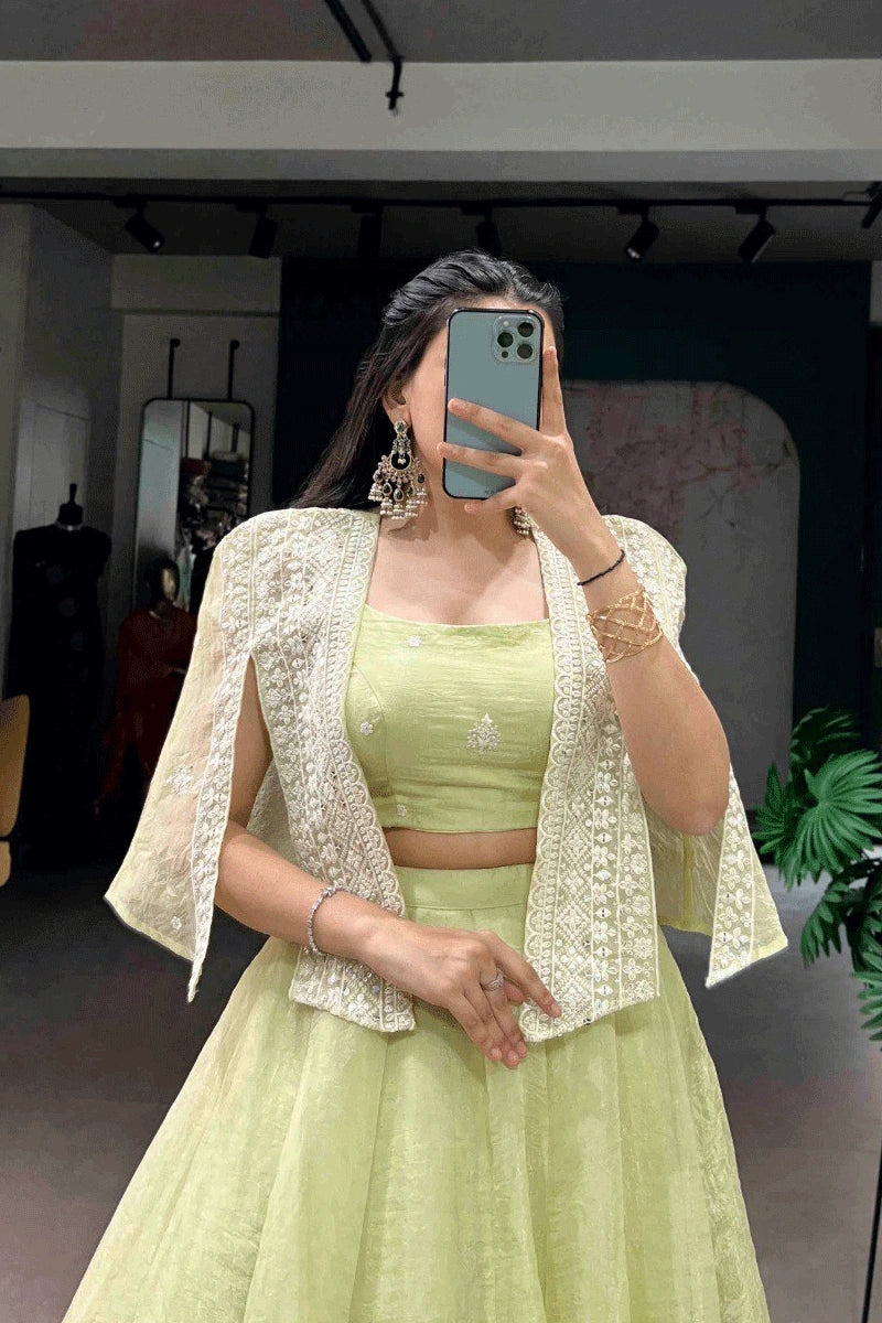 wedding function lehenga with koti