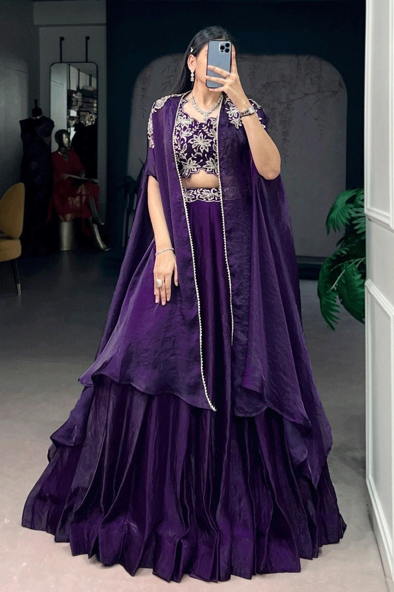 wedding function lehenga with shrug