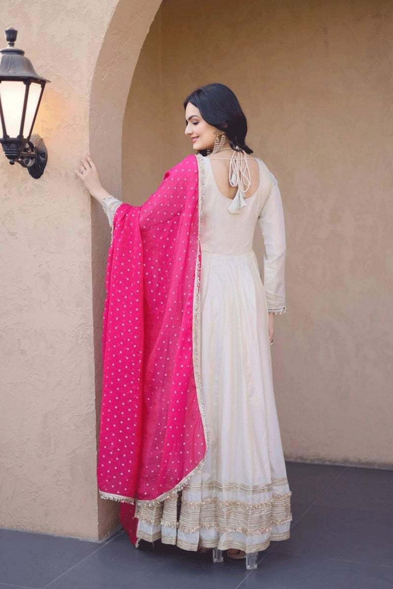 wedding function off white gown