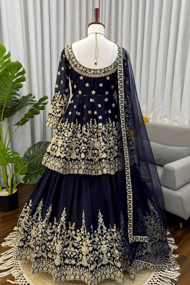 wedding guest sequin lehenga