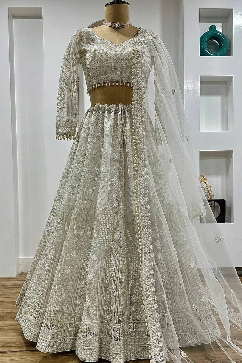 Heavy White Lehenga For Bridal Engagement - Anaya Designer Studio Heavy White Lehenga For Bridal Engagement - Anaya Designer Studio