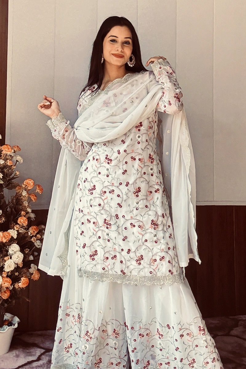 white colot sharara suit