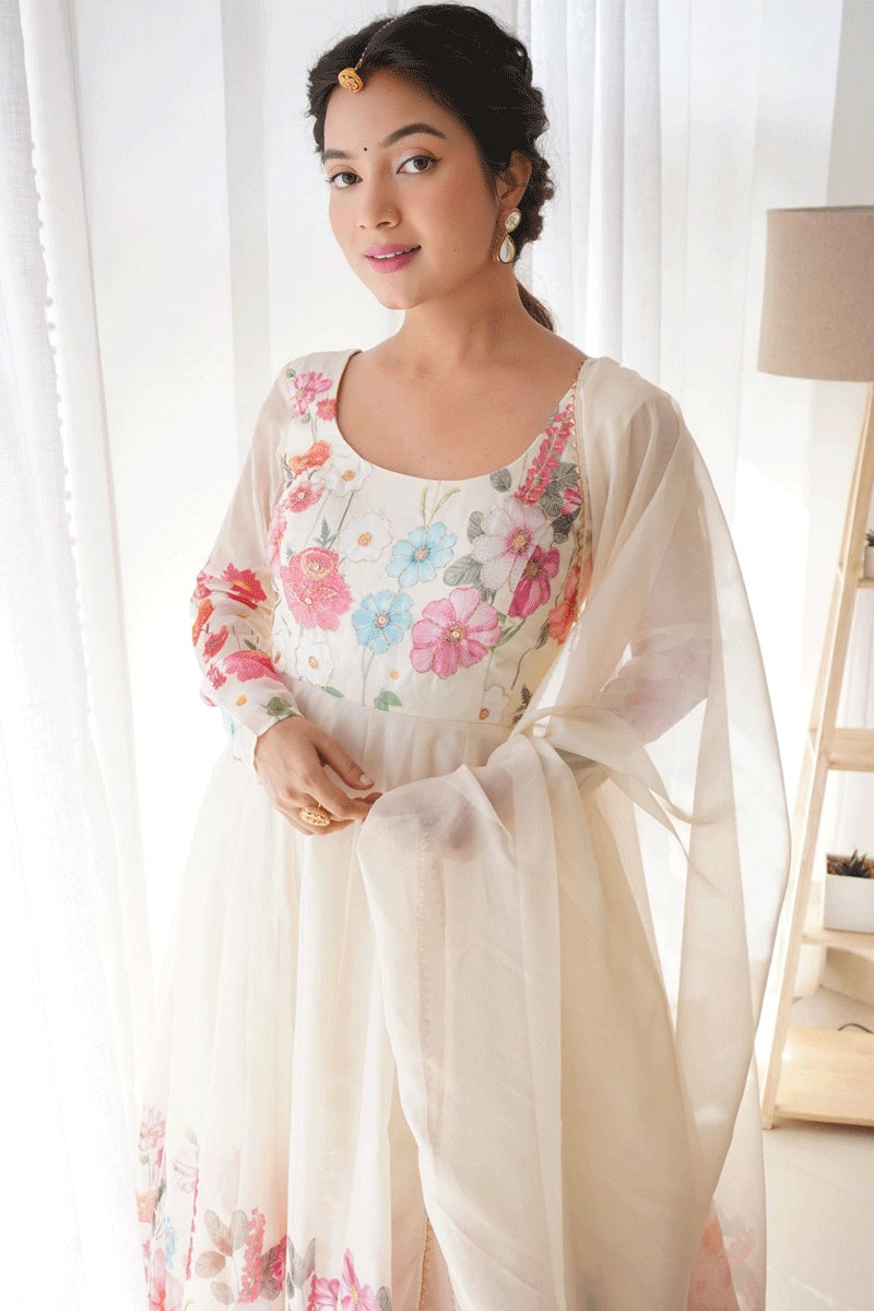 white flower print dress