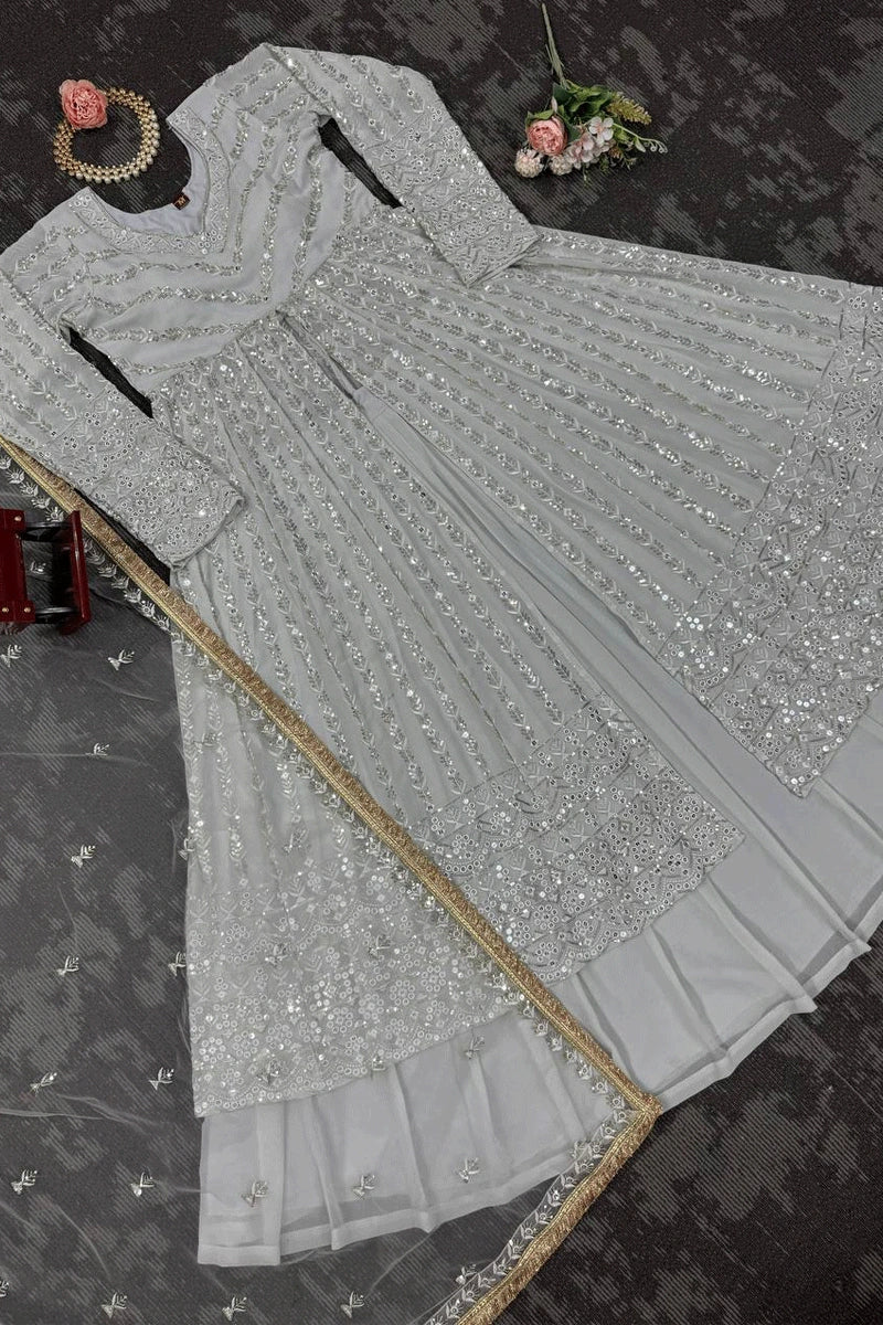 white gown for sangeet