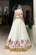 white party wear lehenga
